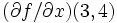 (\partial f/\partial x)(3,4)\, 