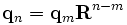 \mathbf{q}_n = \mathbf{q}_m \mathbf{R}^{n-m}