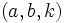 (a, b, k)\, 