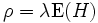\rho = \lambda \mbox{E}(H)\,