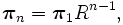\boldsymbol{\pi}_n=\boldsymbol{\pi}_1 R^{n-1},\,