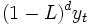 (1-L)^{d}y_{t} \,