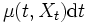 \mu (t, X_t) {\mbox{d}}t \,