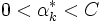 0<\alpha_{k}^{*}<C\, 