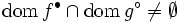 {{\rm dom\,}} f^{\bullet} \cap {{\rm dom\,}} g^{\circ} \not= \emptyset\, 