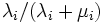 \lambda_i/(\lambda_i+\mu_i)\, 