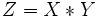 Z=X*Y \,