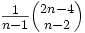 \textstyle \frac{1}{n-1}{2n-4\choose n-2}\, 