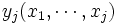 y_j(x_1, \cdots, x_j)\, 