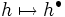 h \mapsto h^{\bullet}\, 