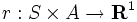 r : S \times A \to \mathbf{R}^{1}