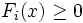 F_{i}(x)\geq 0\, 