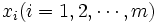 x_i(i=1, 2, \cdots, m)\, 