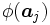 \phi(\boldsymbol{a}_{j})\, 