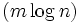 (m\log n)\,
