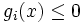 g_i(x) \le 0\,
