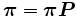 \boldsymbol{\pi}=\boldsymbol{\pi}\boldsymbol{P}\, 