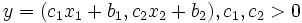 y=(c_{1}x_{1}+b_{1}, c_{2}x_{2}+b_{2}), c_{1}, c_{2}>0\, 