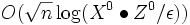O(\sqrt{n}\log (X^0\bullet Z^0/\epsilon))\, 