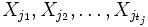 X_{j_1}, X_{j_2}, \ldots, X_{j_{t_j}}\, 