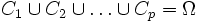C_1\cup C_2\cup\ldots\cup C_p=\Omega\, 
