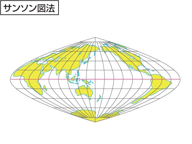 サンソン図法の画像
