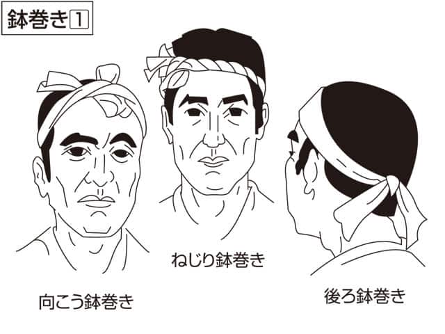 後ろ鉢巻きの画像