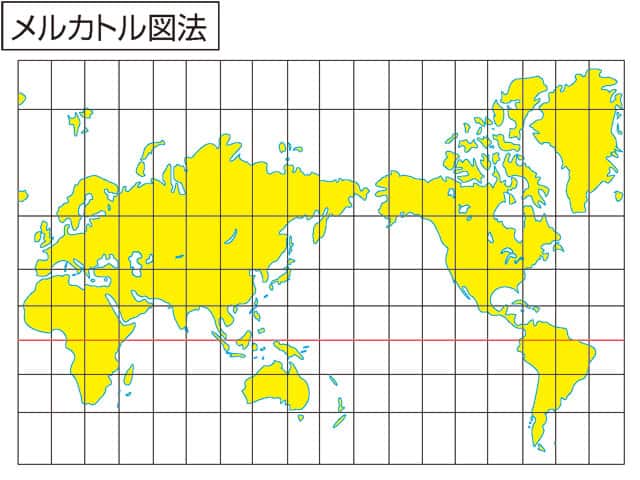 メルカトル図法の画像