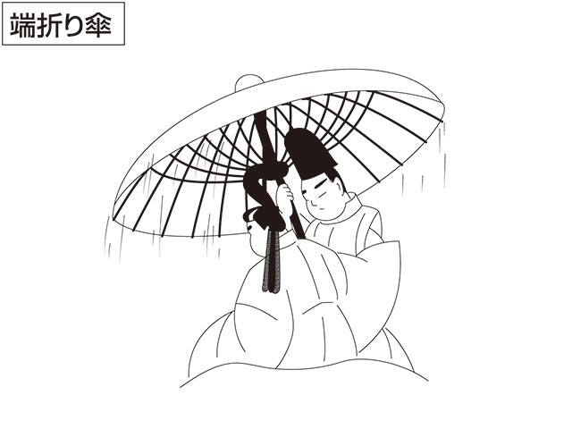 端折り傘の画像