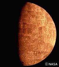 マリナー10号が撮影した水星