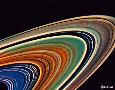 コンピューターで画像処理した土星の輪