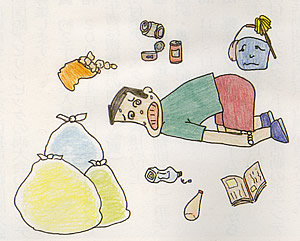 方言「らちんあかない」のイラスト