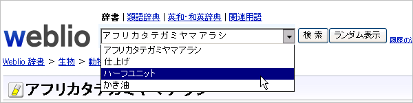 Weblio表示履歴